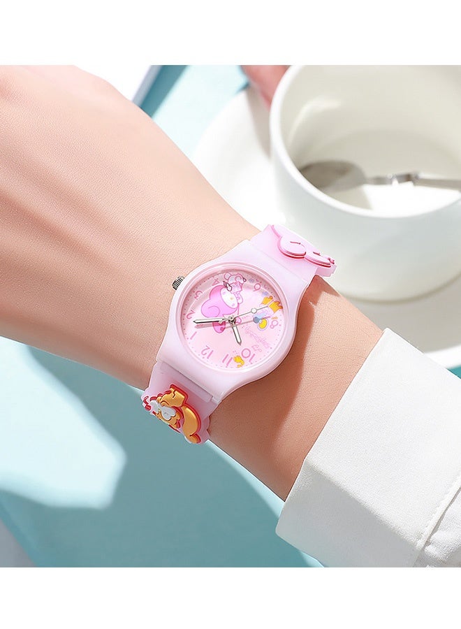 Sanrio 2 Pcs Cute Sanrio Kuromi My Melody Kids Analog Watch Set 3D Cartoon Silicone Strap Easy to Read Time Teaching Watch for Girls Daily Wear School Playdates Birthday Eid Gift Party Favor Favors - Image 3
