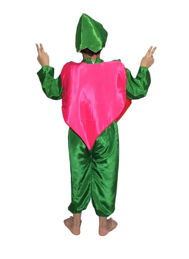 Kaku Fancy Dresses - Kaku Fancy Dresses Polyester Onion Vegetables Costume -Magenta & Green, 3-4 Years, for Boys & Girls - Image 1