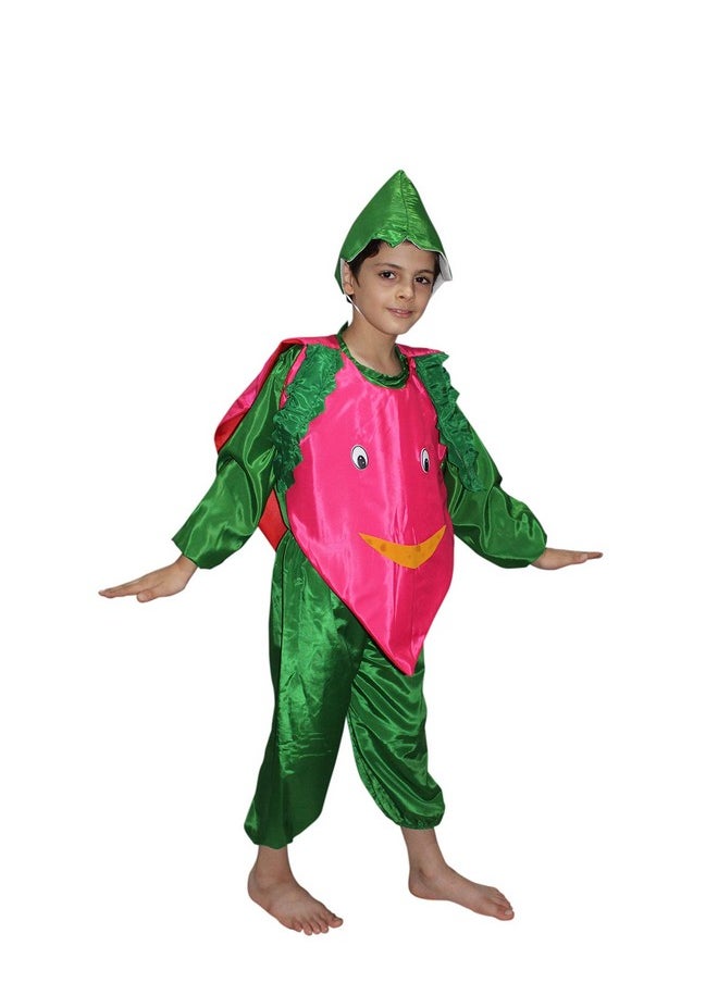Kaku Fancy Dresses - Kaku Fancy Dresses Polyester Onion Vegetables Costume -Magenta & Green, 3-4 Years, for Boys & Girls - Image 1