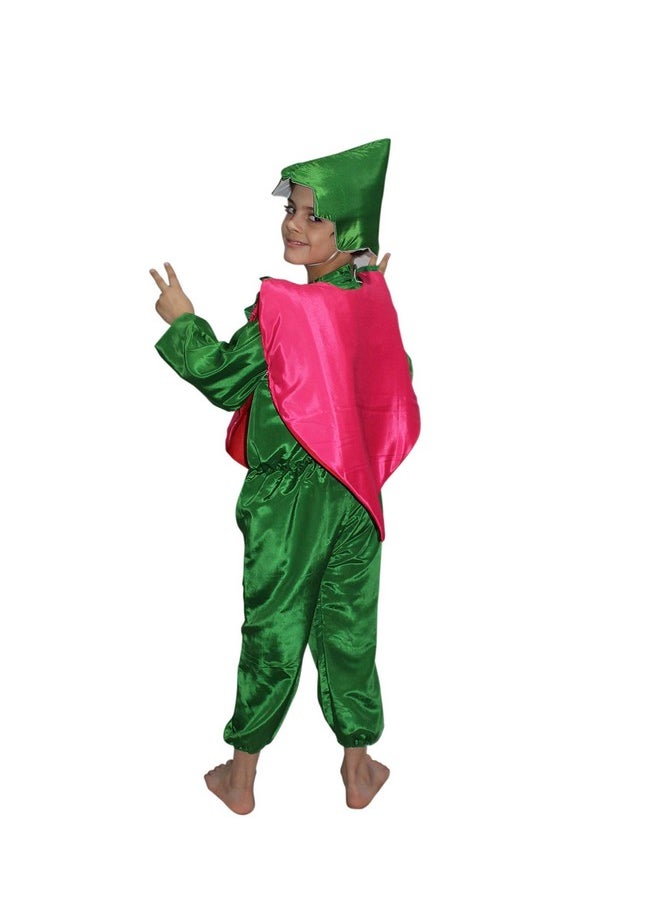 Kaku Fancy Dresses - Kaku Fancy Dresses Polyester Onion Vegetables Costume -Magenta & Green, 3-4 Years, for Boys & Girls - Image 1