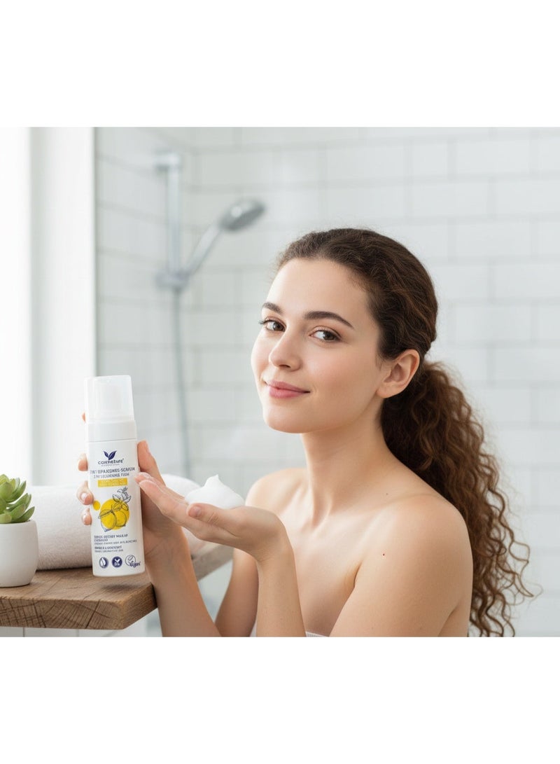 cosnature 3-in-1 Face Cleansing Foam – Purifies & Revitalizes Skin – 150 ML – Vegan – Made in Germany - Image 3