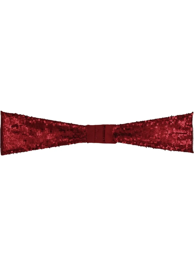 ماجيك فورم 2576 Women's Red Sequined Bustier Strapless Bra with Removable Straps