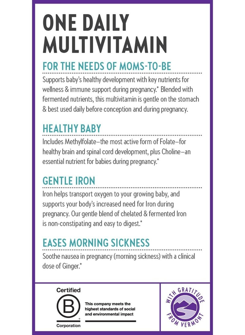 New Chapter Prenatal Vitamins, One Daily Prenatal Multivitamin with Methylfolate + Choline for Healthy Mom & Baby, Gluten Free & Non-GMO, 60 Count - Image 3