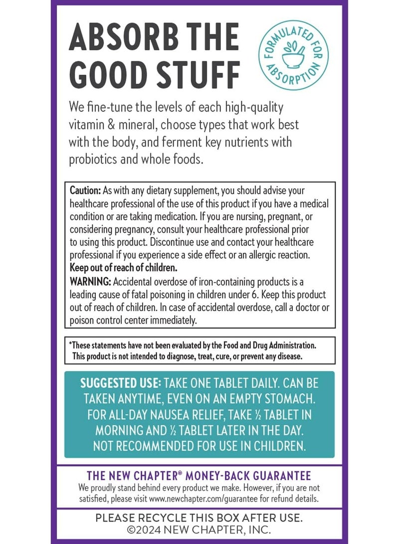 New Chapter Prenatal Vitamins, One Daily Prenatal Multivitamin with Methylfolate + Choline for Healthy Mom & Baby, Gluten Free & Non-GMO, 60 Count - Image 4