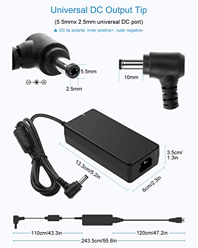 ALITOVE 12 Volt Power Supply 8A 96W AC Adapter 100-240V 50-60Hz to DC 12V Power Supply Adapter 8Amp 6A 5A Transformer 5.5x2.5mm Plug for DC12V Device LED Lights CCTV Camera Fan Printer - Image 3