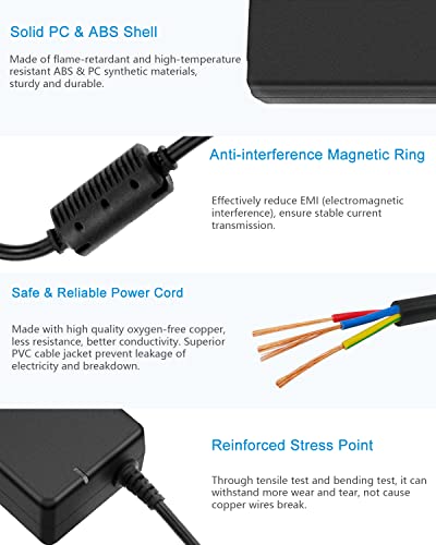 ALITOVE 12 Volt Power Supply 8A 96W AC Adapter 100-240V 50-60Hz to DC 12V Power Supply Adapter 8Amp 6A 5A Transformer 5.5x2.5mm Plug for DC12V Device LED Lights CCTV Camera Fan Printer - Image 5
