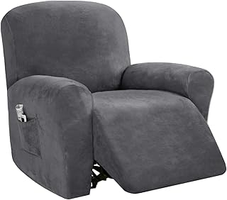 PrinceDeco PrinceDeco Velvet 4 Piece Stretch Recliner Covers Recliner Chair Covers for Leather and Cloth | Living Room Recliner  - Image 1