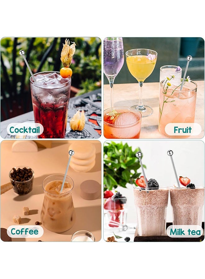MXN 6 Pcs Stainless Steel Coffee Stirrers with Small Rectangular Paddles, Reusable Beverage Swizzle Metal Stick, for Coffee Chocolate Milk  - Image 4