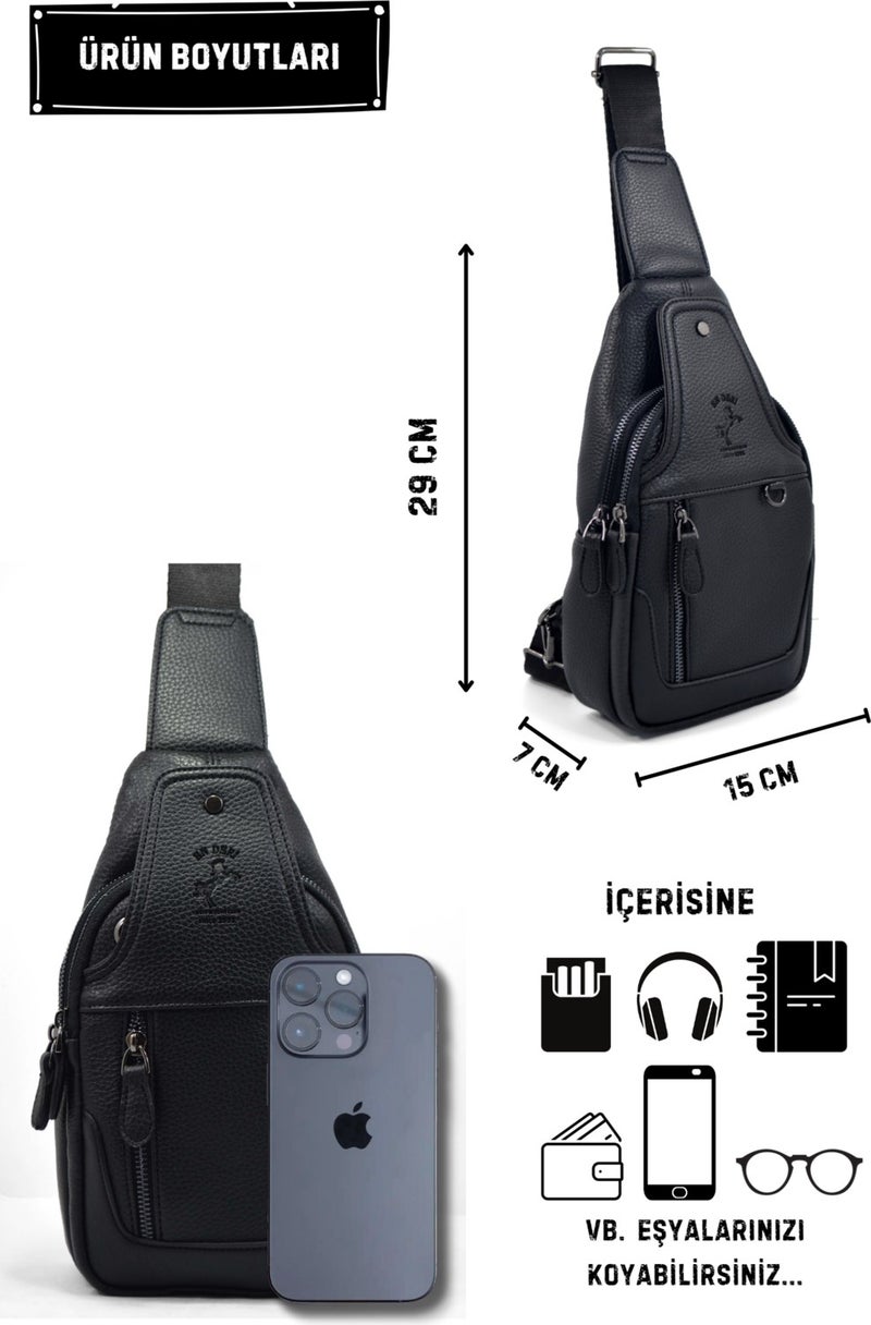 EN Deri EN Leather Men's Multi-Compartment Crossbody Shoulder Bag 7038-syhf  - Image 2