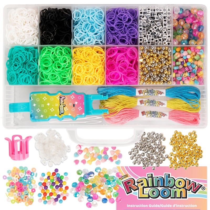 Rainbow Loom 2400 Bands 1000 Beads AutoLoom Rainbow Bliss Kit with AutoLoom Finger Loom DIY Braid Bead Bracelet Jewelry Making Set for Kids 7 - Image 2
