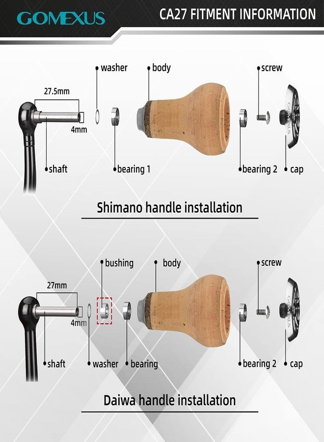 GOMEXUS Power Knob Compatible for Shimano Stradic Tranx Curado SLX Daiwa Tatula Fuego Spinning Baitcasting Reel 27mm Cork - Image 5