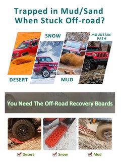 Soofam 2PCS Off-Road Recovery Boards, Off-Road Traction Boards, Recovery Tracks Mat, Tire Traction Pads Tire Ladder for 4WD Jeep Truck, Mud, Snow, Sand  - Image 3