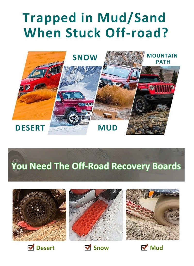 Soofam 2PCS Off-Road Recovery Boards, Off-Road Traction Boards, Recovery Tracks Mat, Tire Traction Pads Tire Ladder for 4WD Jeep Truck, Mud, Snow, Sand  - Image 3