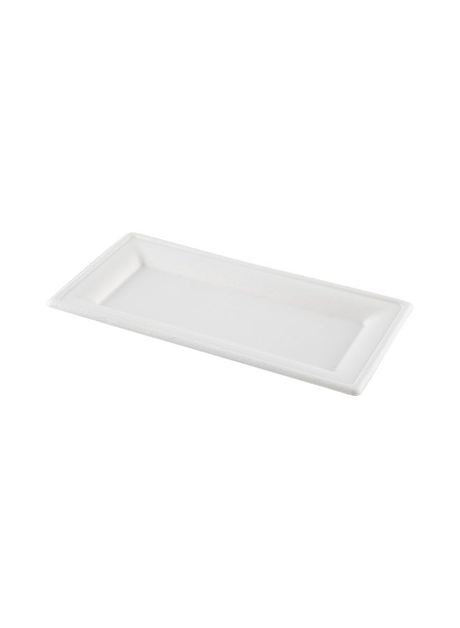 Restaurantware أطباق باجاس مستطيلة من بلب تيك، 100 طبق سلطة مقاوم للدهون - الأغطية تباع بشكل منفصل، قابلة للاستخدام في الميكروويف، أطباق باجاس بيضاء، حافة معززة، متينة، للسلطات أو أكثر - Image 1
