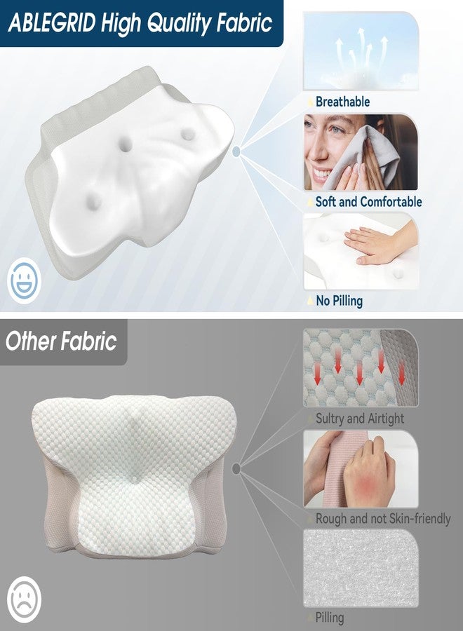 ABLEGRID Memory Foam Cervical Neck Support Pillow,Contour Cooling Gel Pillow for Neck Shoulder Pain Relief,Odorless Ergonomic Orthopedic Adjustable Deep Sleep Bed Pillow for Side,Back,Stomach Sleepers - Image 4