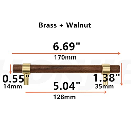 Tsnamay Drawer 669170mm Pulls Brass Walnut Kitchen Wardrobe Cabinet Hardware Pull Handle with Screw30Pcs - Image 3