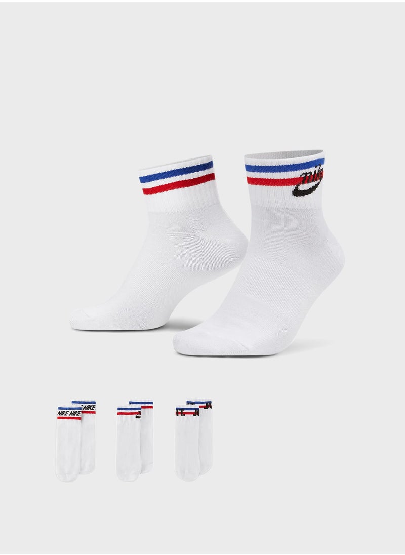 Nike - 3 Pack Nsw Everyday Essential Ankle Socks - Image 1