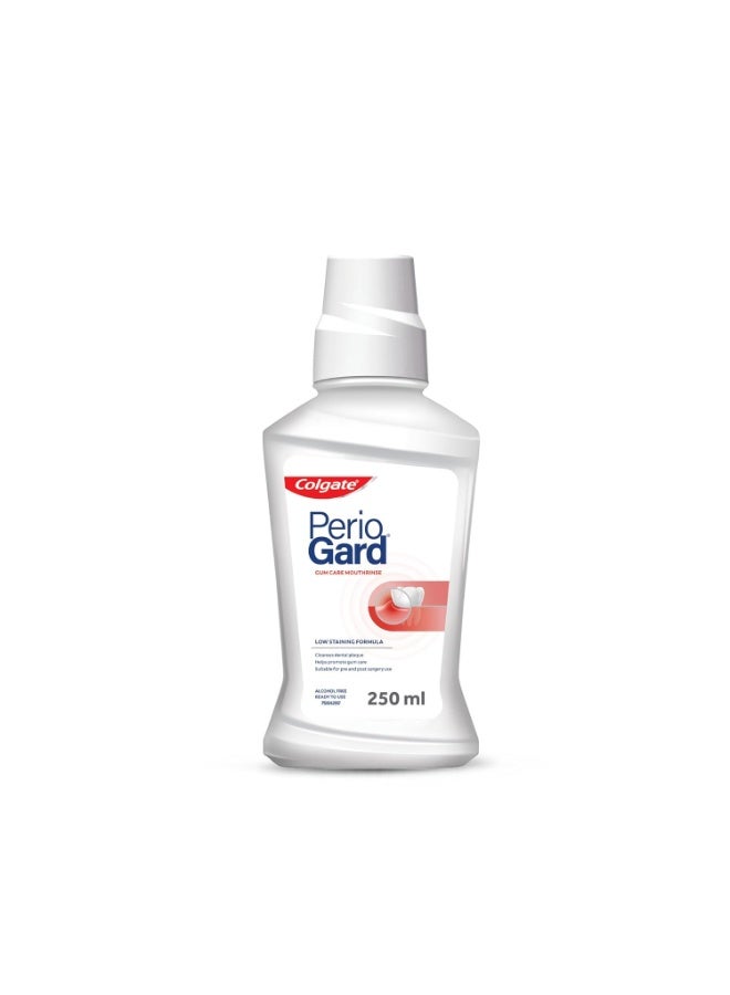 Colgate PerioGard Gum Care Mouthwash Liquid | Low Staining Formula | Reduces the Formation of Dental Plaque | Alcohol-free Mouth Wash - 250 ml (Complete Oral Care)