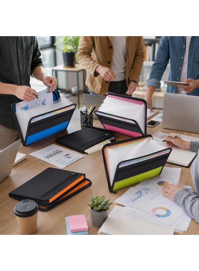 13 Pocket Expanding File Folder A4 – Zipper Document Organizer with Color Tabs & Front Pocket - Image 5