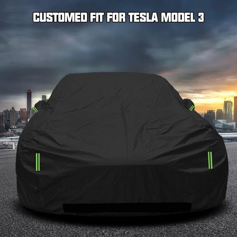ROCCS Tesla Model 3 Car Cover - All Weather UV Protection, Waterproof with Zipper Charging Port (2017-2023) - Image 4
