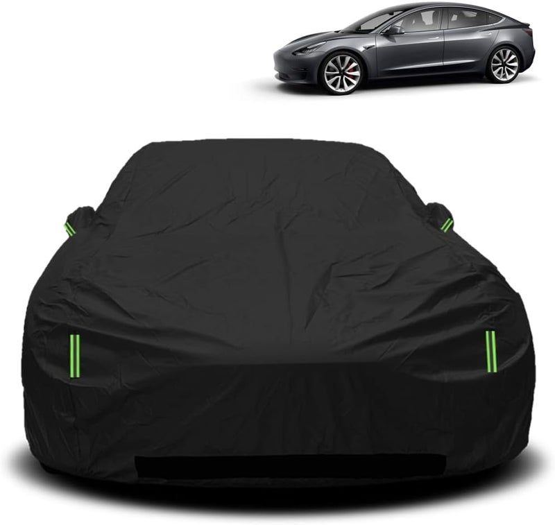 ROCCS Tesla Model 3 Car Cover - All Weather UV Protection, Waterproof with Zipper Charging Port (2017-2023) - Image 1