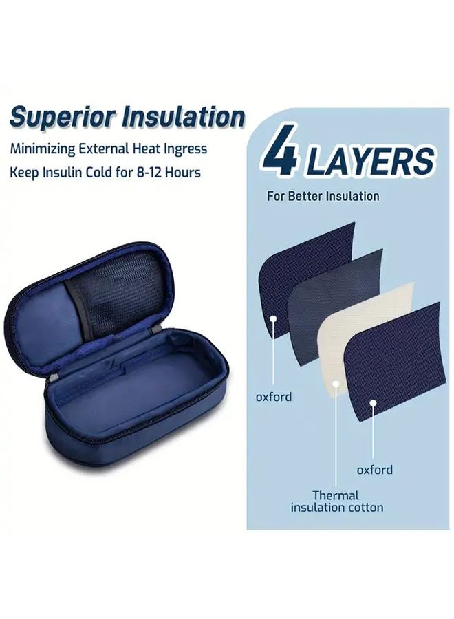 Blue Portable Insulin Cooler Case With Ice Brick 6 8hr Cooling 10hr Warmth Travel Bag - Image 4