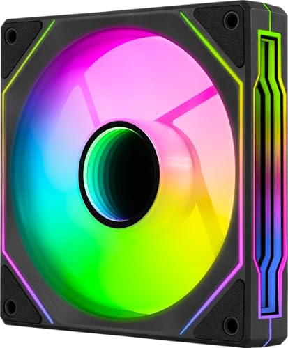 AeroCool Phantom M-3 Infinity Mirror ARGB Fan for PC Case, 120mm, PWM 500-1800 RPM, Hydraulic Bearing, Eight Shock-Absorbing Pads, Liquid and Air Cooler, Black - Image 5