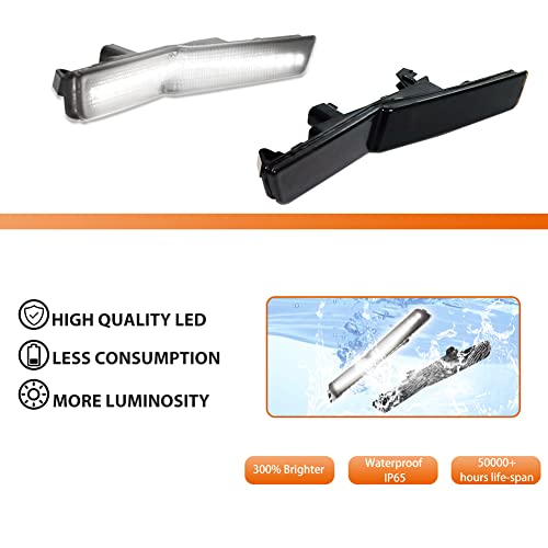 ADIIL LED Side Marker Lights Replacement for 2018-22 Dodge Challenger SRT Widebody RT White LED Front Fender OEM Fit Sidemarker Lamps Kit Smoked Lens - Image 2