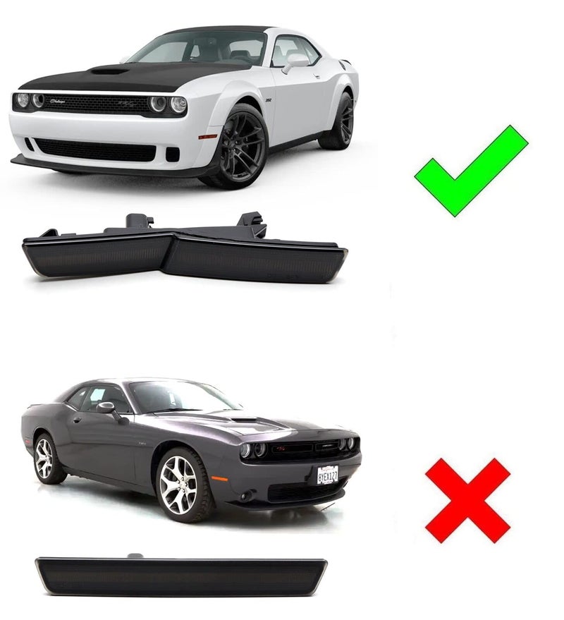 ADIIL LED Side Marker Lights Replacement for 2018-22 Dodge Challenger SRT Widebody RT White LED Front Fender OEM Fit Sidemarker Lamps Kit Smoked Lens - Image 4
