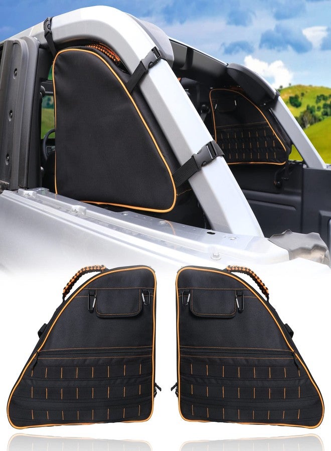 RERPRO حقيبة تخزين RERPRO لقضيب لف صندوق السيارة الخلفي لسيارة فورد برونكو 4 أبواب موديلات 2021-2025، منظم ملحقات داخلية، حقيبة جانبية، حامل أدوات، حقيبة يد متعددة الجيوب، لون أصفر، عبوة من قطعتين - Image 1
