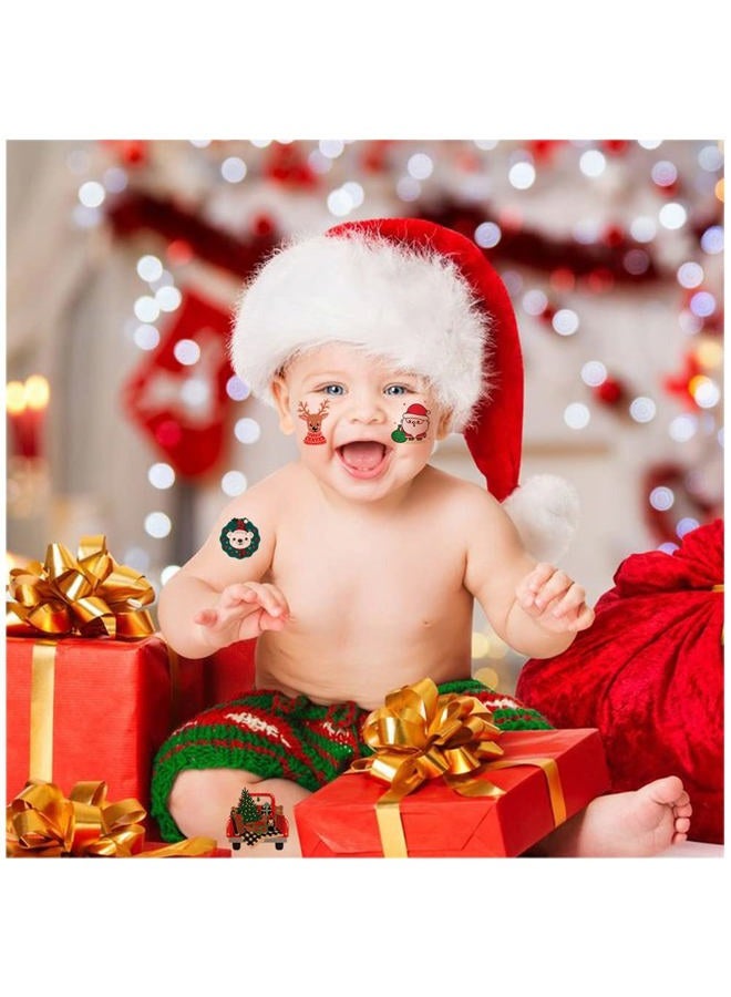 Hohamn Glitter Christmas Temporary Tattoos for Kids, 12 Sheets Glitter Christmas Holiday Tattoos for Boys Girls Xmas Party Gifts Crafts Decoration - Image 4