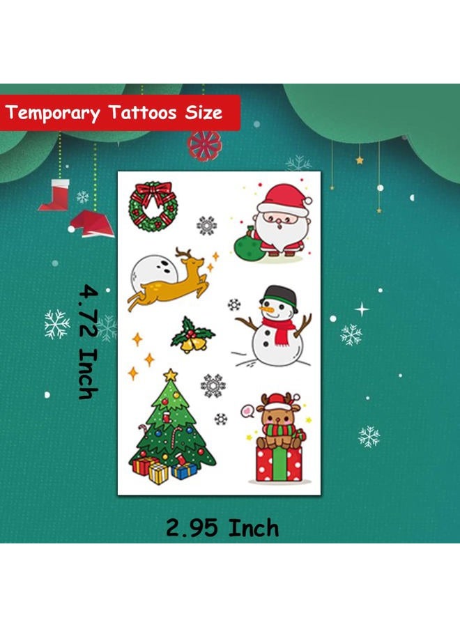 Hohamn Glitter Christmas Temporary Tattoos for Kids, 12 Sheets Glitter Christmas Holiday Tattoos for Boys Girls Xmas Party Gifts Crafts Decoration - Image 3
