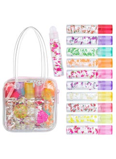 Expressions Expressions 10pc Roll On Lip Gloss Set with Carrying Case, 10-Pack Glossy Lip Makeup - Assorted Fruity Flavors, Non Toxic, Kid Friendly, Party Gift, Best Friends  - Image 1