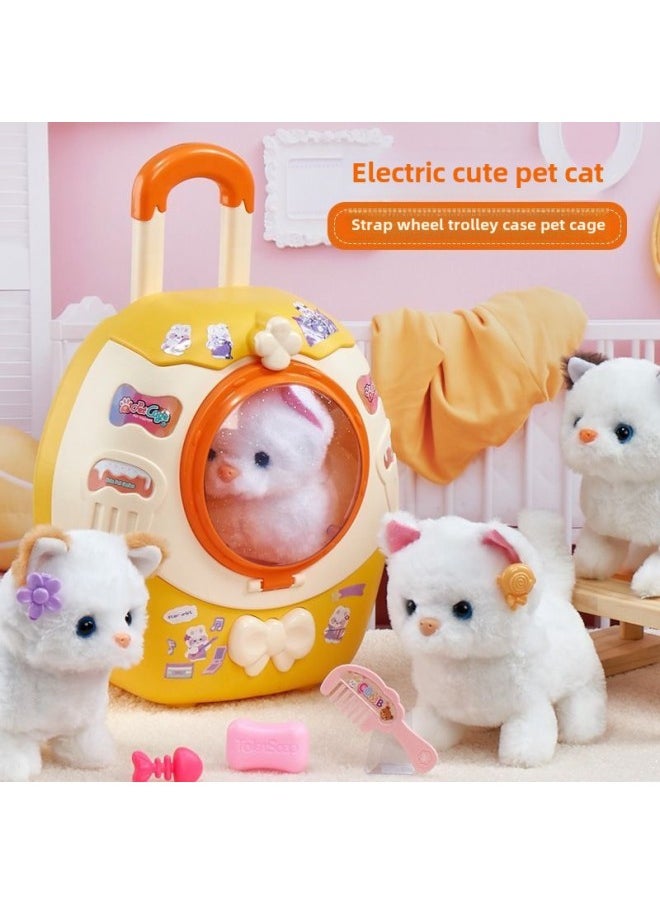 Super Sheng Electric Children's Plush Rabbit Toy Calling Walking Puppy Kitten Trolley Box Cute Gift-Color:(brown Teddy) Puppy Cute Pet Trolley-Specifications:Battery Screwdriver  - Image 5