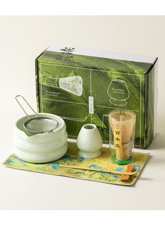 EZGOZ 7-Pieces Matcha Tea Set, Traditional Japanese Handmade Matcha Whisk Kit, Perfect for Tea Ceremony, Gift Giving, and Daily Relaxation-Green  - Image 1