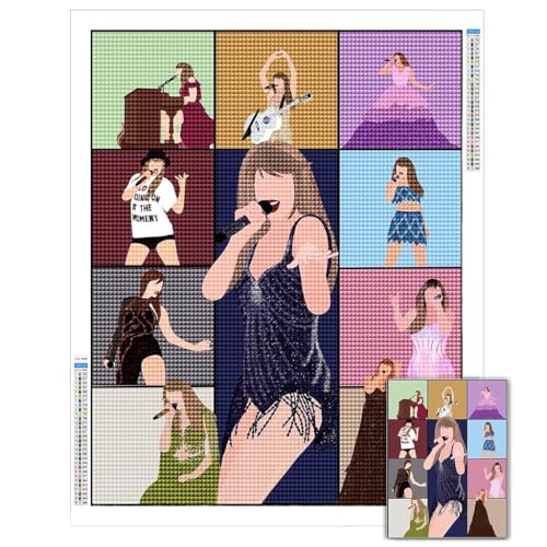 HASTHIP® DIY Diamond Painting Kit, Fashion Outline Diamond Painting Kit Diamond Painting Wall Decor DIY Diamond Painting Kit Art DIY Diamond Painting Wall Decor Gift, 11.8x15.7 Inches - Image 1