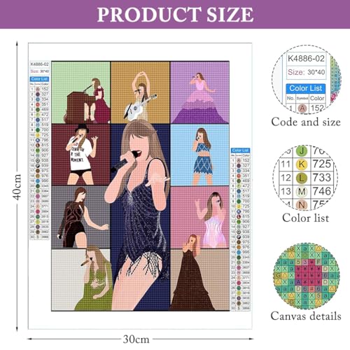 HASTHIP® DIY Diamond Painting Kit, Fashion Outline Diamond Painting Kit Diamond Painting Wall Decor DIY Diamond Painting Kit Art DIY Diamond Painting Wall Decor Gift, 11.8x15.7 Inches - Image 3