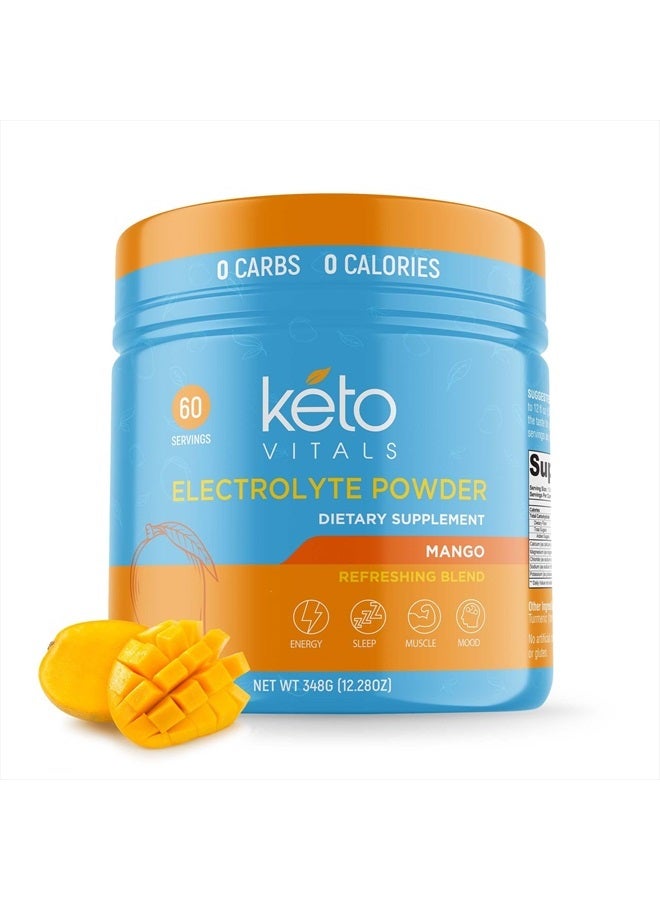 Keto Vitals Electrolytes Powder | Keto-Friendly Electrolytes with Potassium, Magnesium, Sodium, Calcium | Keto Electrolytes Supplement Energy Drink Mix | Sugar-Free, Zero Calories, Zero Carbs  - Image 1