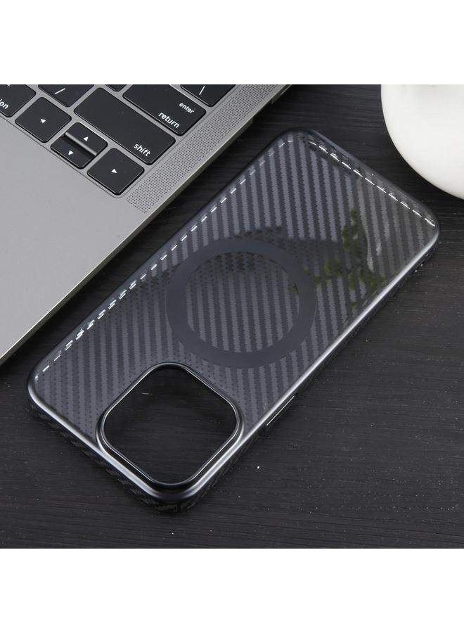 S-TOP Case For iPhone 14 Plus 6D Plated Carbon Fiber Clear Magsafe PC Phone Case - Image 5