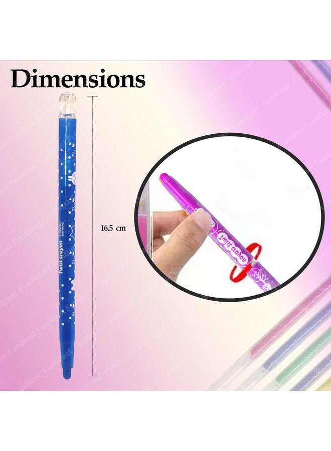FunBlast Twist Crayons For Kids|12 Pcs Multicolor Crayon Set With Coloring Book For Kids|Coloring Kit For Kids|Crayon For Drawing & Painting For Kids|Art & Craft Kit|Birthday Return Gifts For Kids - Image 2