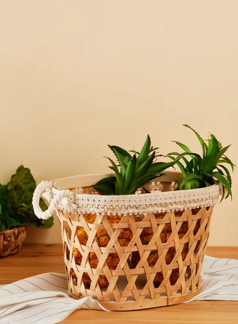 Noire Edit Large Woven Rattan Storage Basket