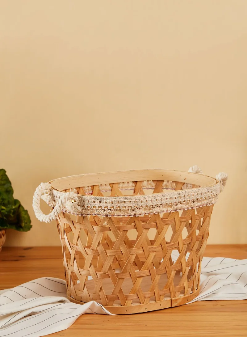 Noire Edit Large Woven Rattan Storage Basket