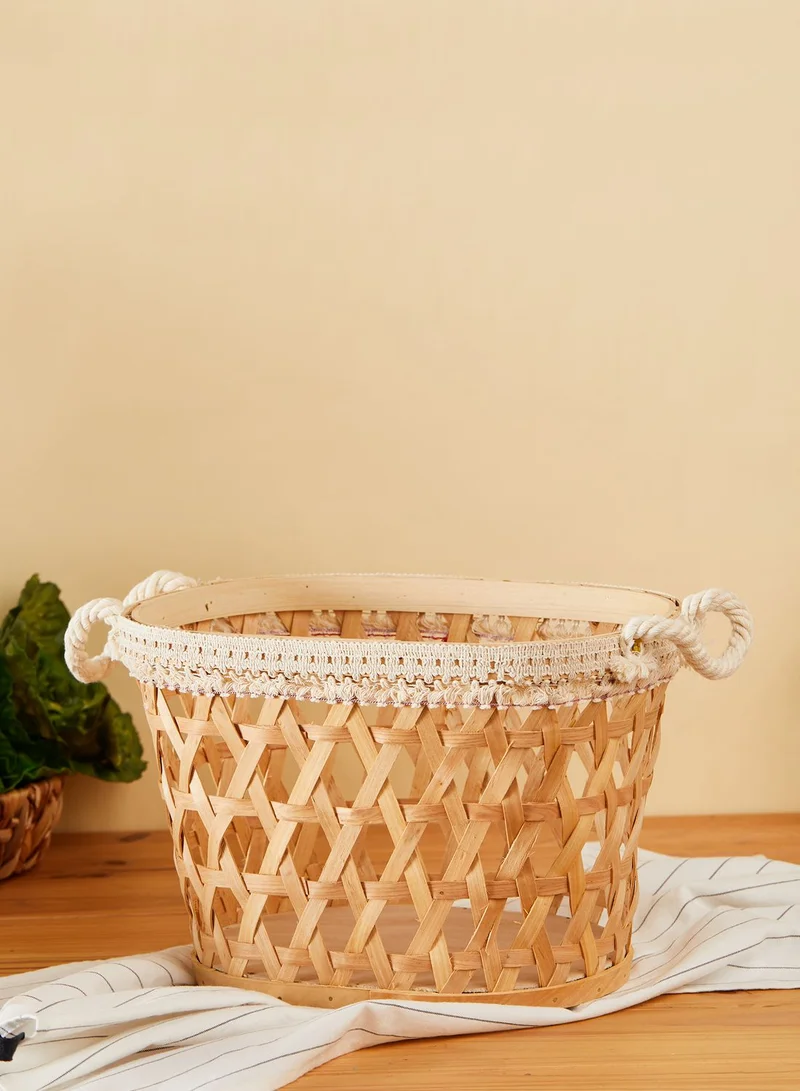 Noire Edit Large Woven Rattan Storage Basket
