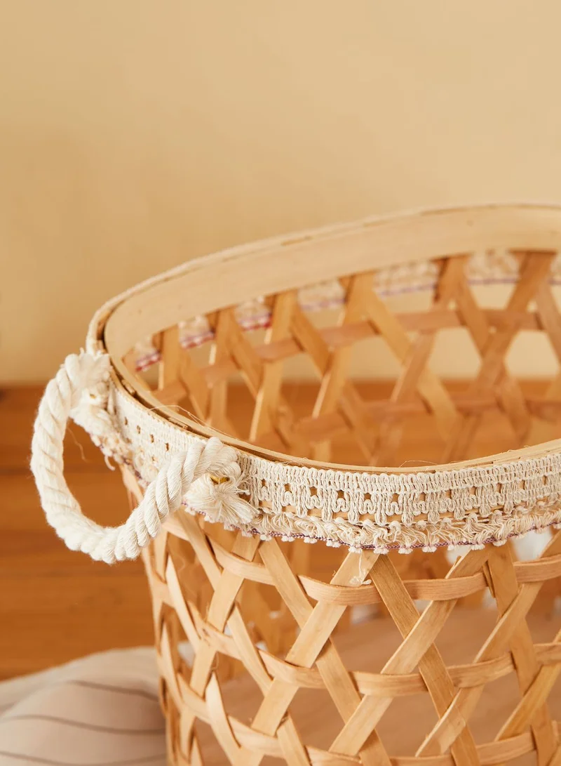 Noire Edit Large Woven Rattan Storage Basket