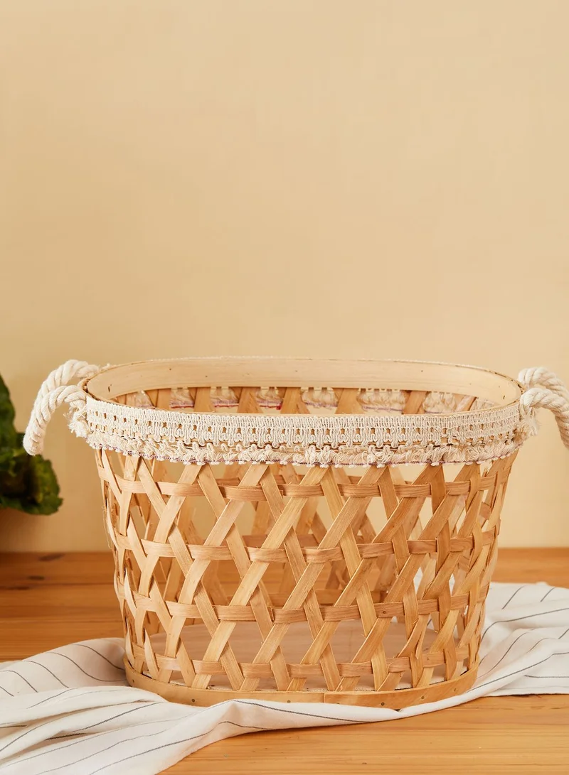 Noire Edit Large Woven Rattan Storage Basket