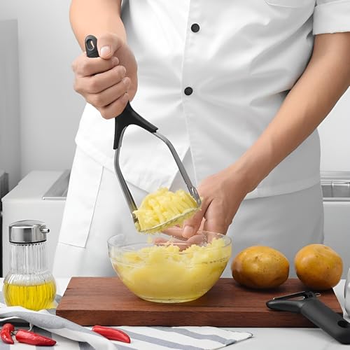 DIVOX Stainless Steel Potato Masher & Ricer – Heavy Duty Manual Press with Non-Slip Handle, Foldable Design – for Mashed Potatoes, Vegetables, Fruits, Beans, Baby Food & More (1 Pcs) - Image 3