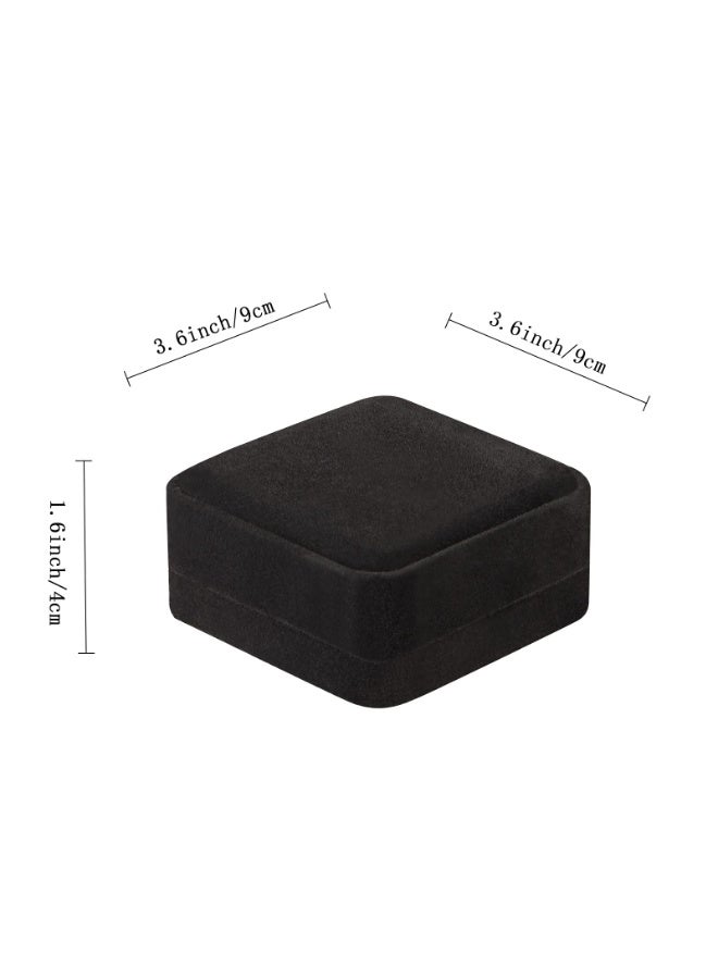 2-Pack Black Velvet Bracelet Bangle Gift Box, 3.6x3.6x1.6 Inch Jewelry Display Storage Case - Image 3