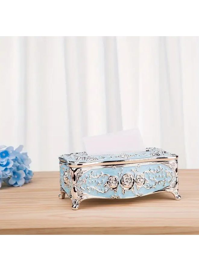 Elegant Rose Gold Tissue Box Holder Cherry Blossom Pink Plastic Square Decor For Living Room Bedroom - Image 5