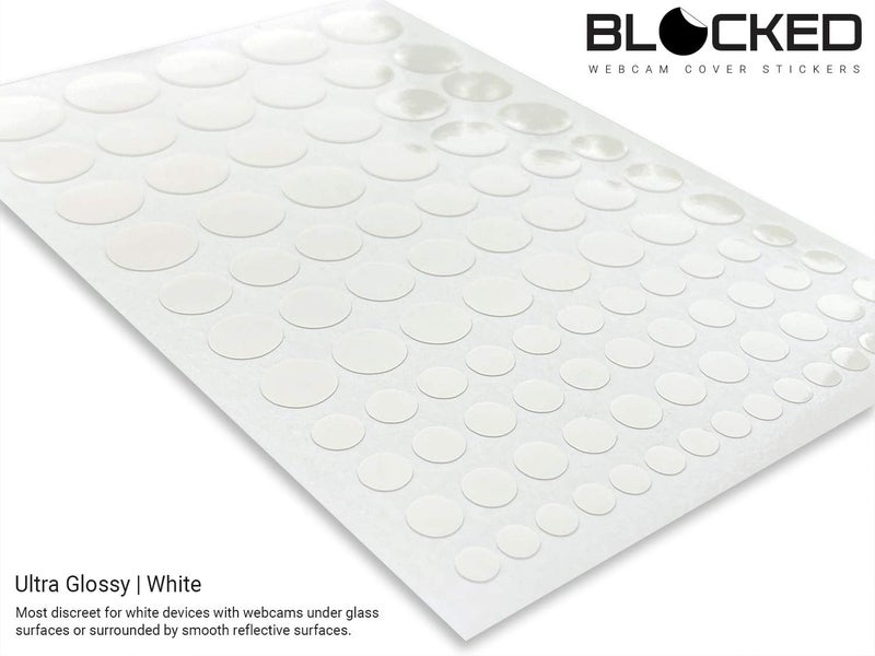 BLOCKED Stackable Webcam/Camera Vinyl Covers | 95 Low-Tack Restickable Webcam Sticker | Multiple Sizes | White 95-Pack (Ultra Glossy) - Image 2
