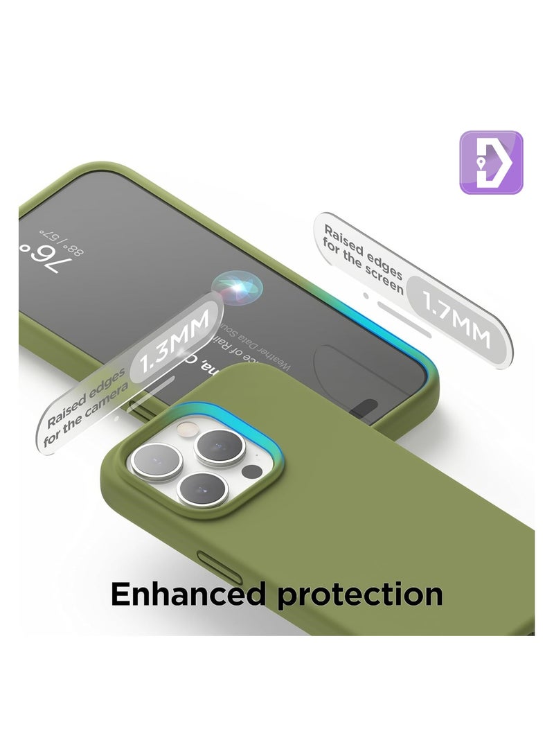 Delivus iPhone 14 Pro Case Silicone Cover Soft Liquid Gel Rubber Cover Anti-Scratch Anti-Fingerprint Anti-Drop (Green) - Image 4